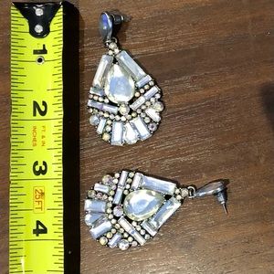 Drop-style earrings in crystals and bead